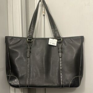 NWT Croft & Barrow Classic Hopkins Tote laptop computer bag purse faux leather